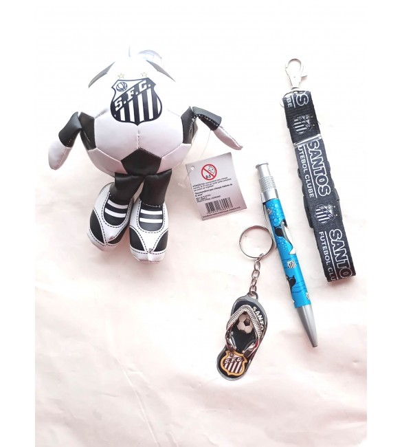 Kit Torcedor do santos 01 caneta+01 chaveiro +01 chaveiro bola+01 cordao